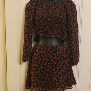 Art Class Rose Top and Skirt Set